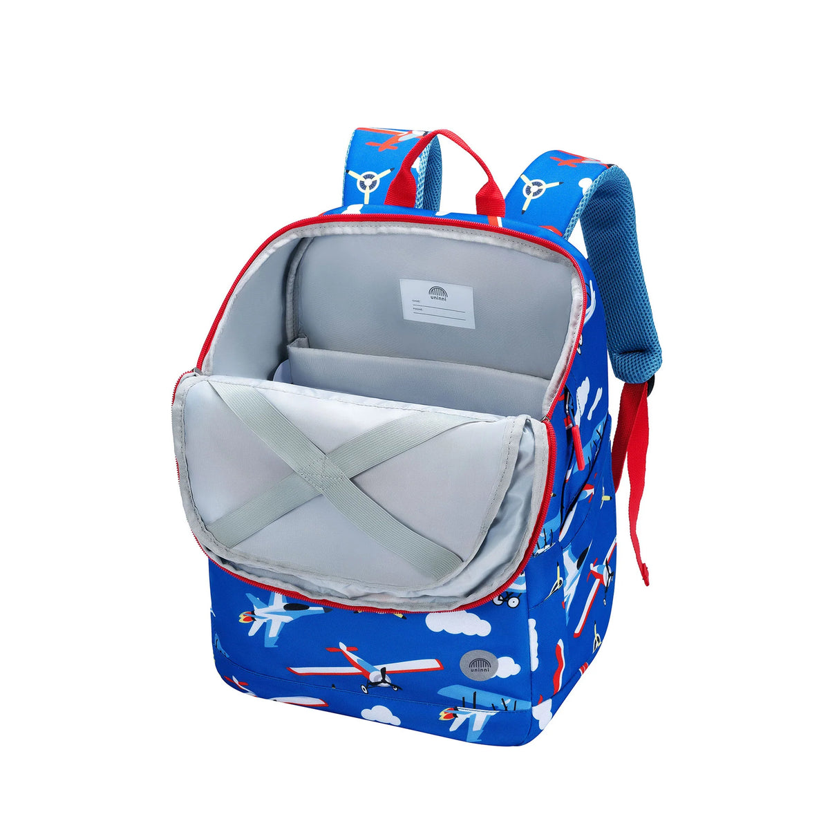 Backpack | Airplane with spacious compartments, padded adjustable straps, and airplane print, perfect for kids aged 5 and up.
