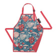 Little Helper Apron | Balloons Small in blue with red trim, featuring hot air balloon print and front pocket for kids.