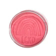 KidDough | Pink bubble gum scented sensory dough in a clear container with embossed rainbow design.