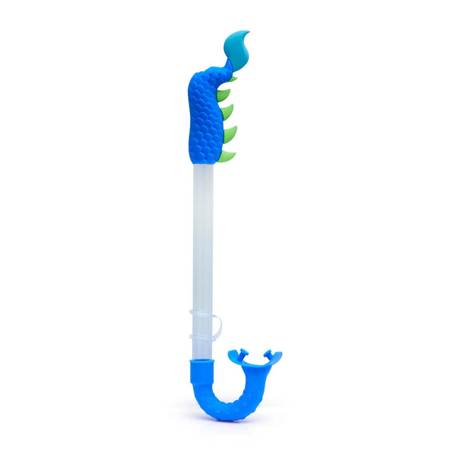 Snorkel Midnight Mystic Dragon with blue dragon tail design and green scales for stylish summer snorkeling fun.