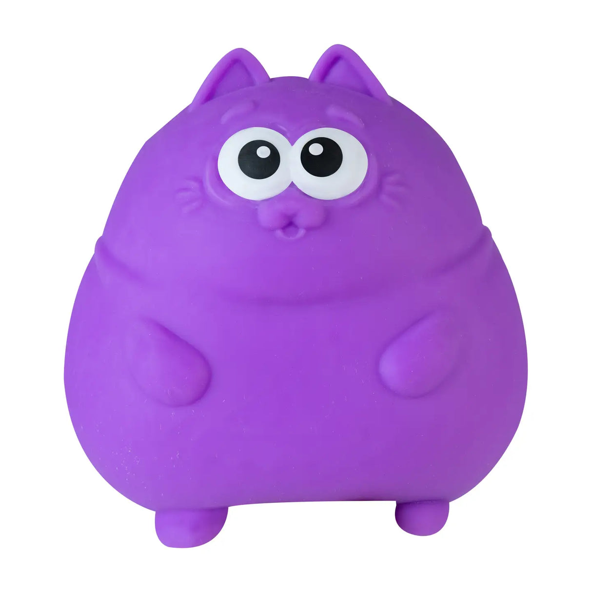Purple squishy toy with big eyes and ears, Cute Easy Sqweezy Chunky Kitty for stress relief and fun play.