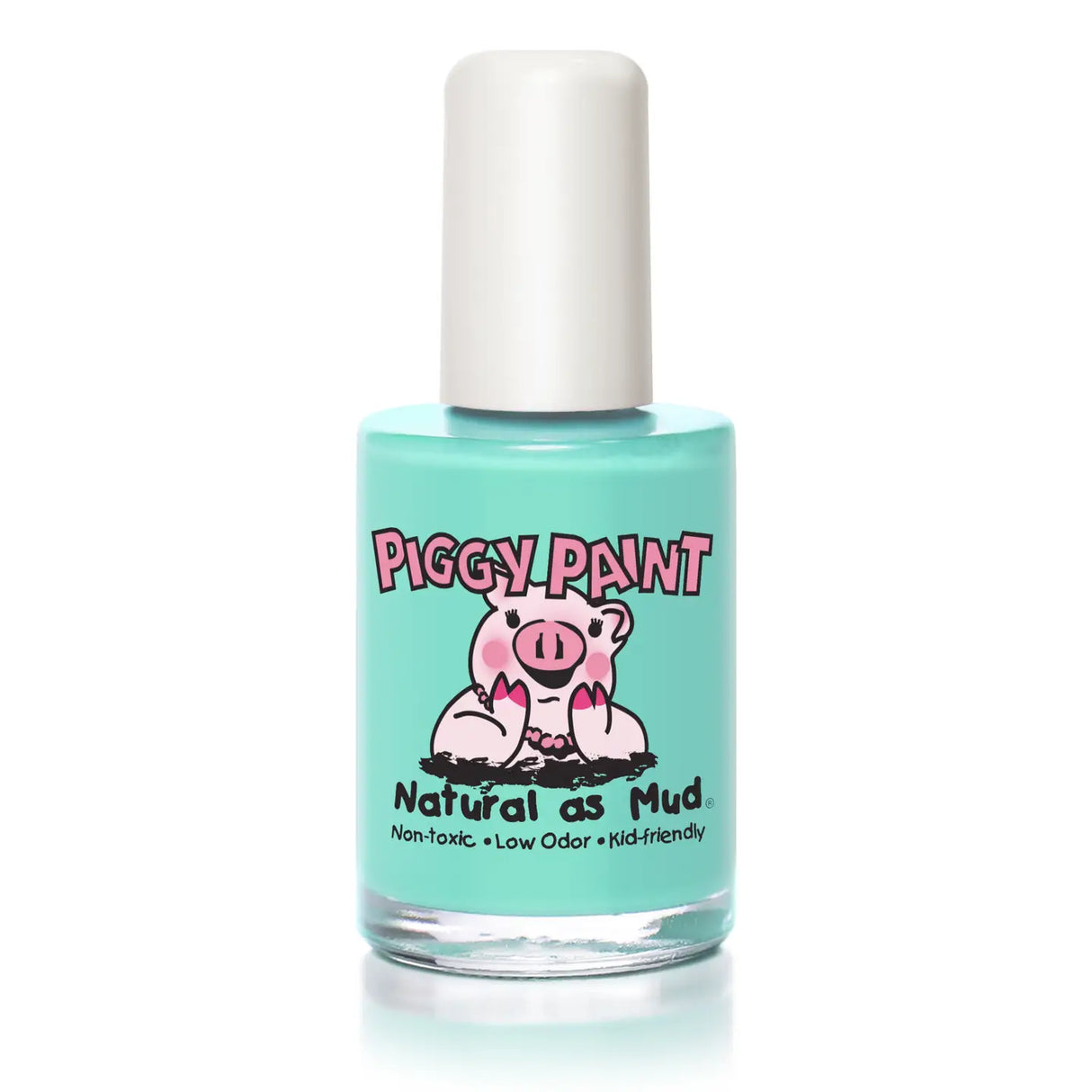 Nail Polish Sea Ya Later bottle with turquoise water-based, non-toxic, cruelty-free polish, kid-friendly and durable finish.