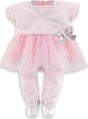 14in Sport Dance Set pink ballet outfit with silver bow and soft tulle skirt for 14-inch dolls.