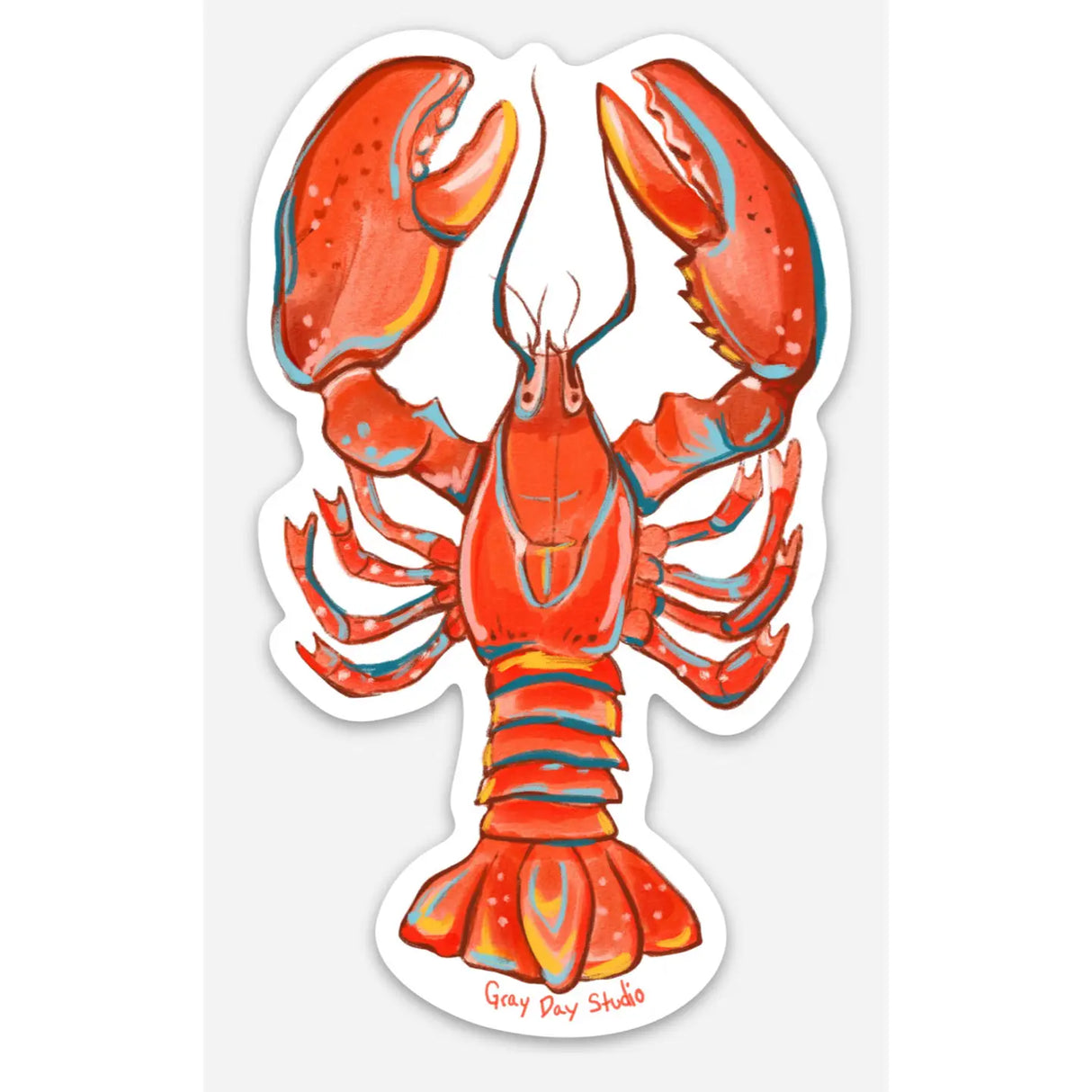 Lobster Magnet featuring a vibrant red lobster illustration by Gray Day Studio, perfect for adding coastal charm.
