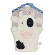 Farm Bath Mitt | Cow soft cotton muslin baby bath mitt with embroidered cow design and puppet use for ages 0+ months.