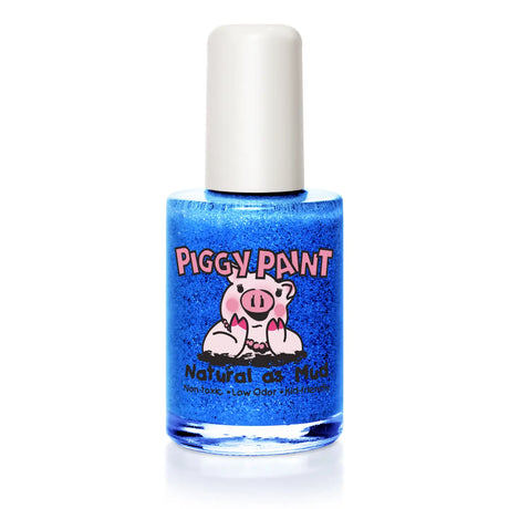 Nail Polish Mer-maid in the Shade by Piggy Paint, vibrant blue water-based polish, cruelty-free and vegan formula.