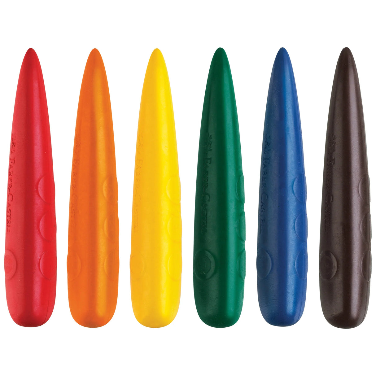 Six colorful Little Creatives Easy Grip Crayons designed for toddlers to promote proper grip and fine motor skills.