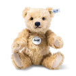 Teddy Bear Emilia Reddish Blonde made of genuine mohair with five-way joints and signature Steiff "Button in Ear" trademark.