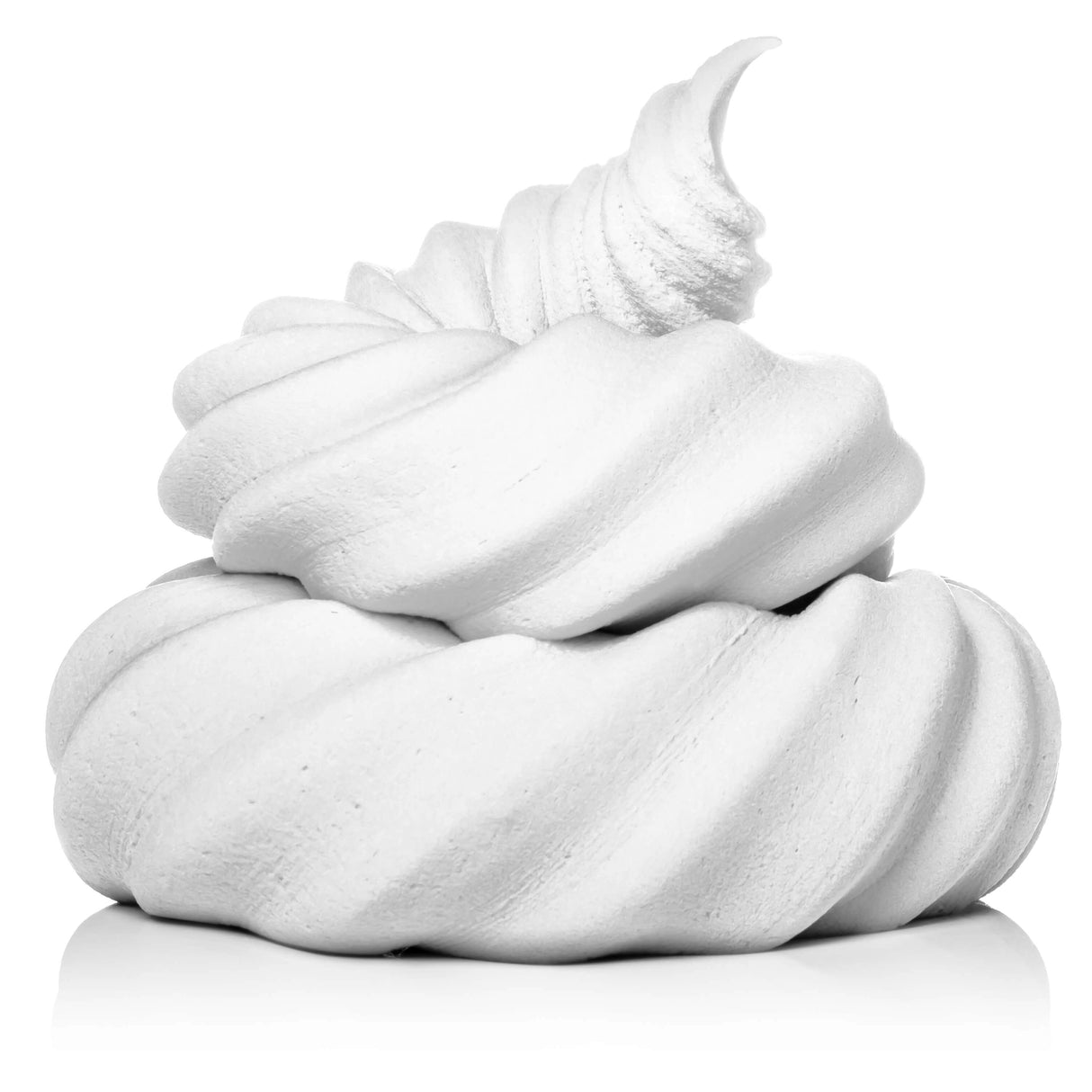 White Air Dry Clay shaped into a smooth, twisted swirl showcasing its soft, moldable texture and air-dry finish.