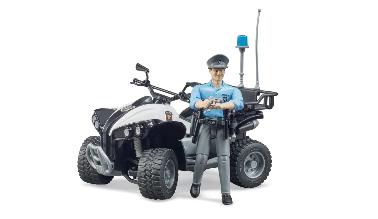 Police Quad & Policeman toy set featuring a detailed police officer figure and a rugged quad bike replica.