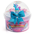 Don't Feed the Unicorns Butter Slime in a decorated container with unicorn charm and blue bow topper.