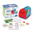 Alphabet Learning Mailbox with letter puzzles, write & wipe postcards, and reusable postage stamp stickers for preschool kids.