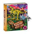 Glow-in-the-Dark Dinosaur Diary featuring roaring dinos, vibrant cover, lock, keys, and "Danger Keep Out" sign.