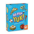 Go Fish YUK! game box with playful rotten food illustrations on bright blue background for 2 to 6 players ages 4 and up.
