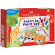 Faber-Castell Young Artist Learn to Paint Set with brushes, washable paints, paper, and color mixing palette for kids 5+