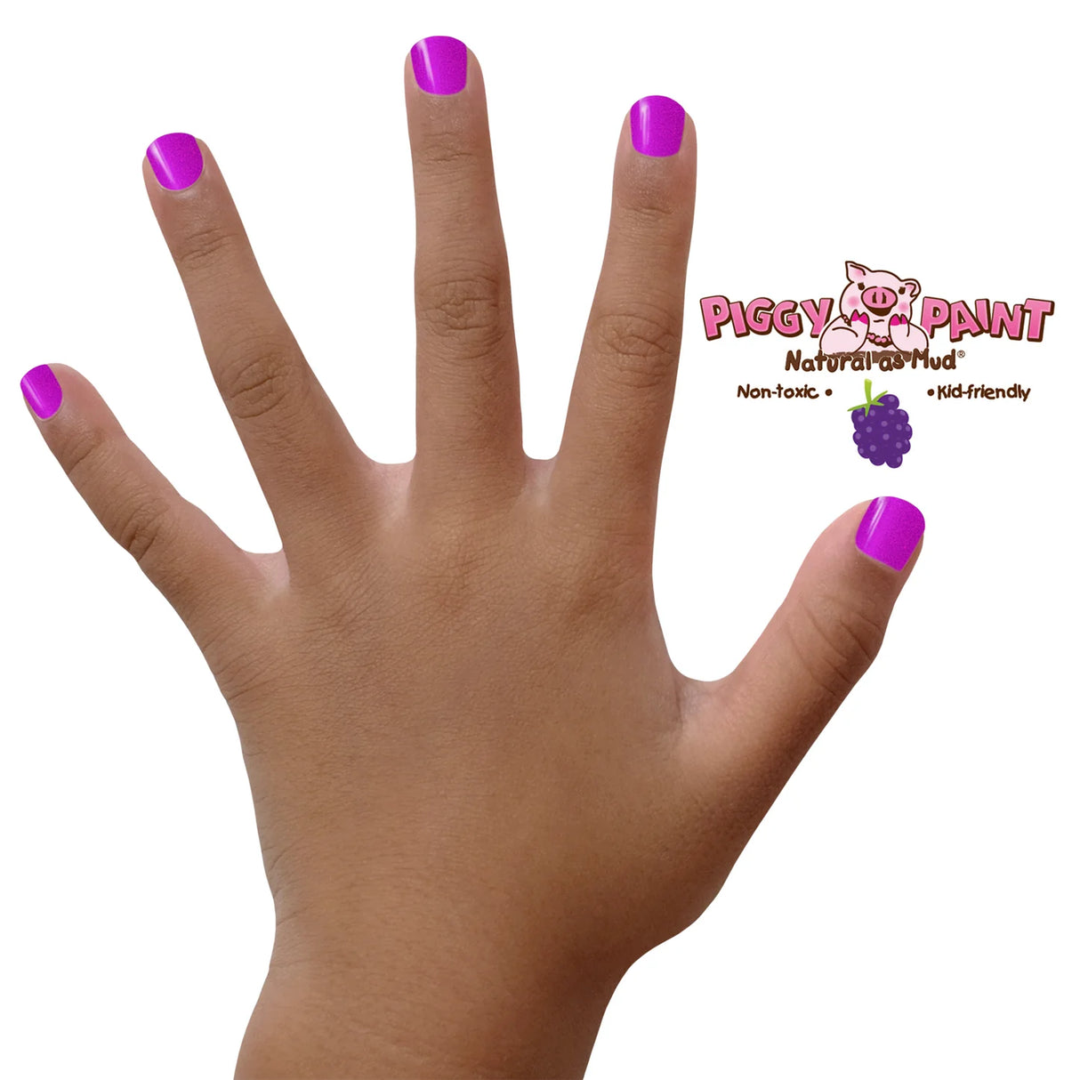 Nail Polish Scented Grouchy Grape on hand showing vibrant purple color, non-toxic and kid-friendly formula.