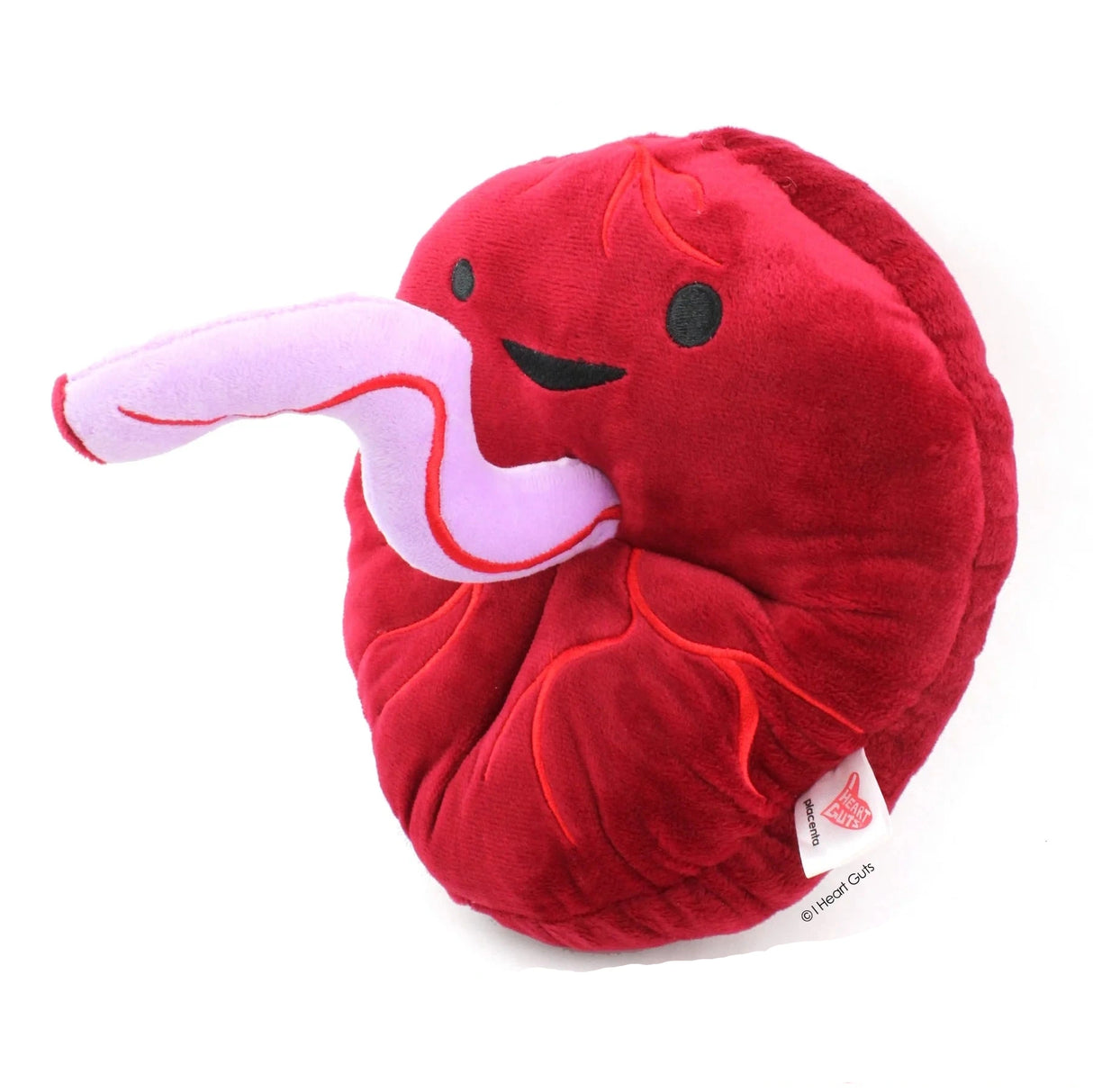 Soft plush toy of Placenta with friendly face, made from recycled materials, a unique educational gift for ages 3 and up.