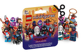 LEGO Minifigure featuring Spider-Man and other characters from Across the Spider-Verse with accessories in blind box packaging