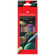 Metallic Colored Pencils pack of 10 vibrant, pre-sharpened colors with shimmering effects, break-resistant and eco-friendly.