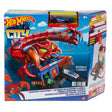 Hot Wheels City Set with scorpion attack playset and police car, featuring connectable city obstacles for ages 4+