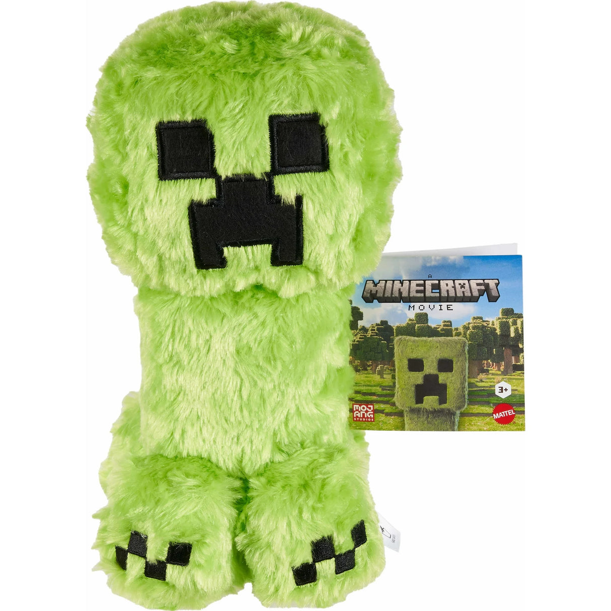 Minecraft Character plush toy inspired by the Creeper from Minecraft, soft and embroidered for kids ages 3 and up.