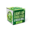 Light-Up Frog Egg Ball stress toy in green packaging, designed for ages 5 and up with light-up feature.