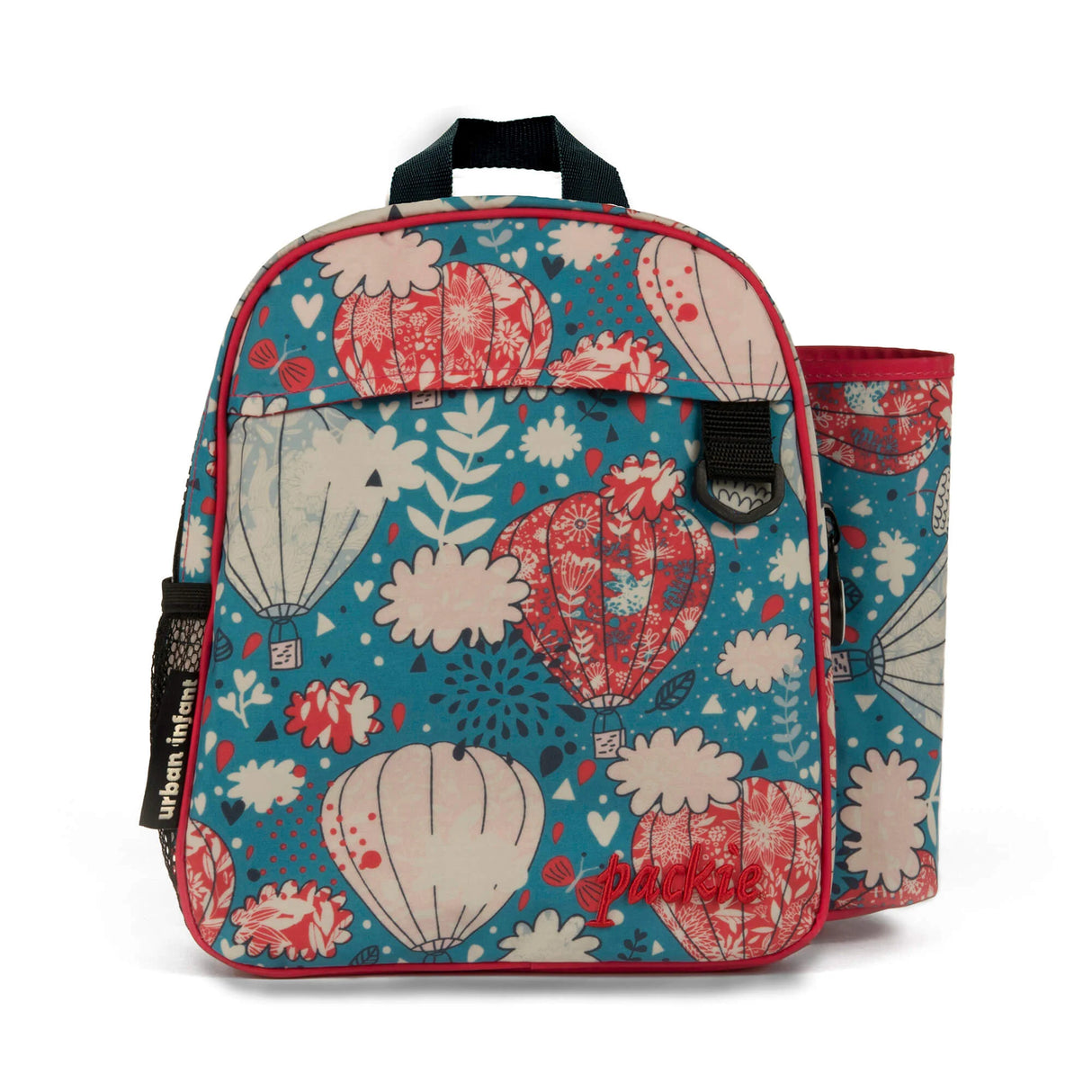 Backpack Toddler Packie | Balloons with waterproof fabric, art silo, side water bottle holder, and chunky zipper pull for toddlers.