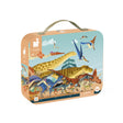 100pc Age of Dinosaurs Suitcase Puzzle with colorful prehistoric dinosaurs and flying pterosaurs, fun for ages 6 and up.