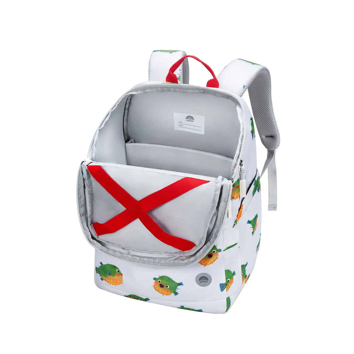Backpack | Pufferfish with padded compartments, adjustable straps, and playful pufferfish design for kids' school and travel.