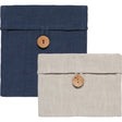 Snack Bags | Midnight & Gray featuring reusable eco-friendly fabric with wooden button closure in minimalist design.