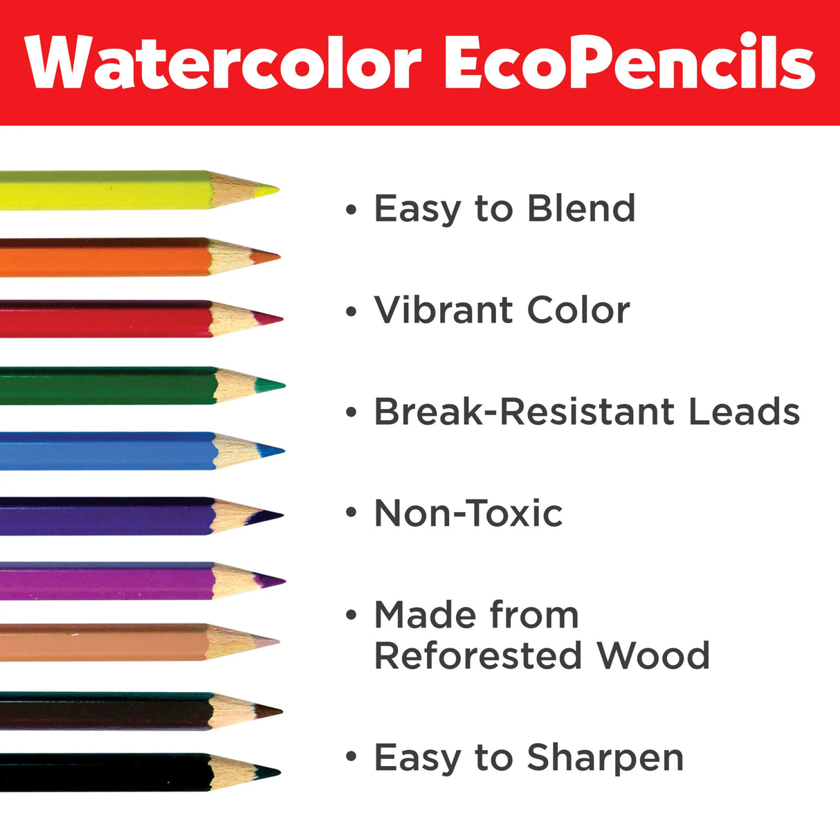 Do Art: Watercolor Pencil Art showing vibrant, non-toxic watercolor EcoPencils with easy blending and break-resistant leads.