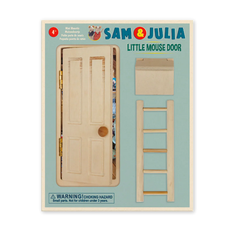 Sam & Julia DIY Little Mouse Door wooden miniature set with door, ladder, and letterbox ready for painting and decorating.