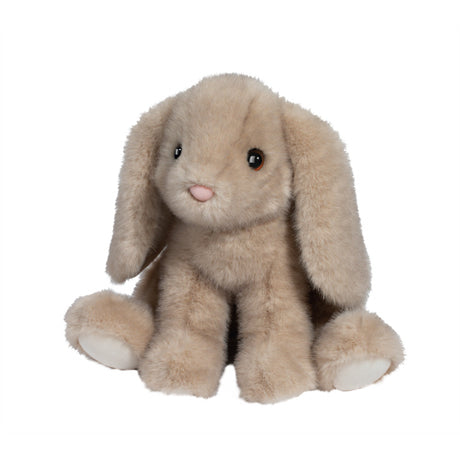 Bunny Softie Toastie plush rabbit with soft beige fur sitting up, perfect for toddlers 24 months and older.