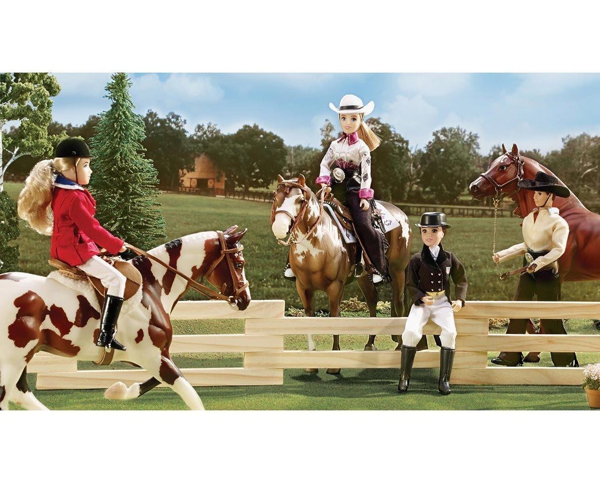 Taylor Cowgirl 8" figure dressed in Western show shirt, hat, belt buckle, and fringed chaps ready to ride.
