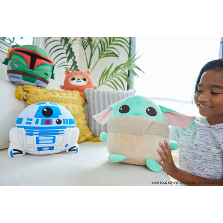 Star Wars Cuutopia 10-inch plush figures featuring huggable, rounded, and soft designs of iconic characters.