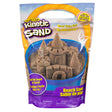 Kinetic Sand | 3lb Beach Sand in a blue bucket, shaped into detailed sandcastle models, natural large grains.