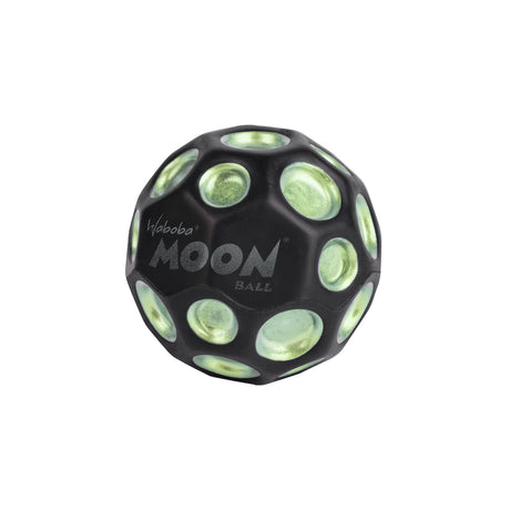 Moon Ball | Dark Side of the Moon hyper bouncy ball with metallic dots and unique pop sound, 63mm size, ages 5+ toy.