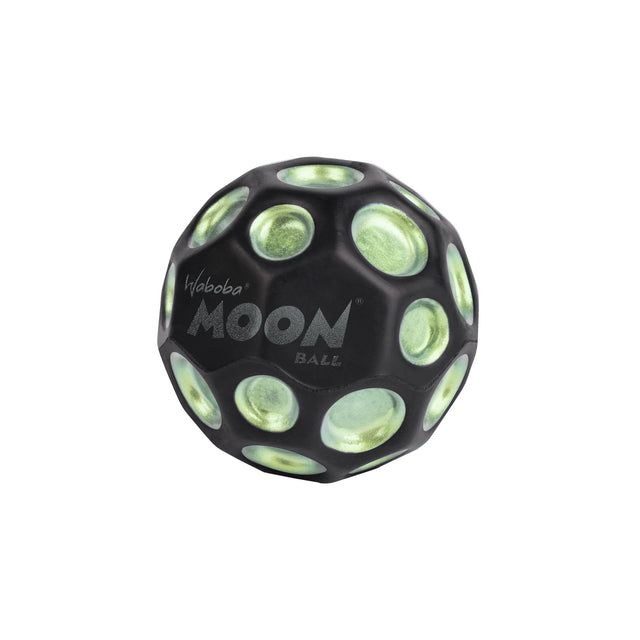 Moon Ball | Dark Side of the Moon hyper bouncy ball with metallic dots and unique pop sound, 63mm size, ages 5+ toy.