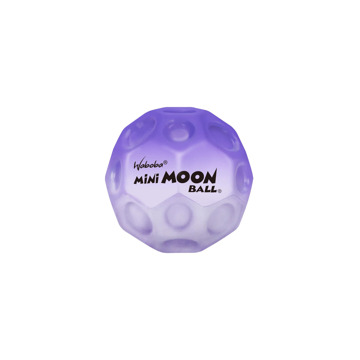 Purple Waboba Mini Moon Ball with dimpled surface, small size, perfect for outdoor bouncing and trick shots.