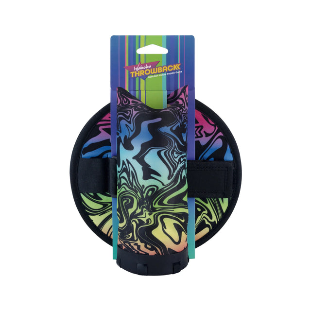 Waboba Throwback set with colorful non-plastic velcro paddles and AIRLYFT glider for classic paddle game fun.