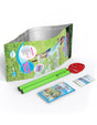 WOWmazing Bubbles Grab-N-Go Giant Bubble Kit with green wand, bubble concentrate packets, and packaging on white background