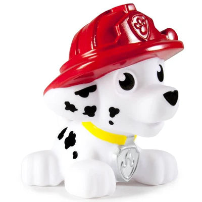 Paw Patrol Bath Squirter featuring a soft, squishy Dalmatian puppy with a red firefighter hat for bath play.