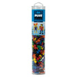Plus Plus Basic 240pc colorful building bricks in a clear travel-friendly container for creative play.