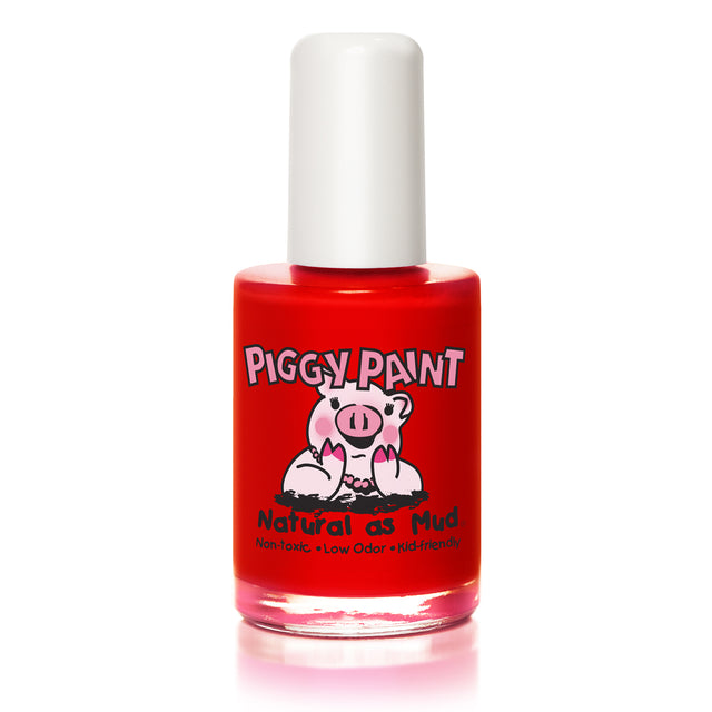 Nail Polish Sometimes Sweet by Piggy Paint, non-toxic, kid-friendly, water-based bright red polish with a matte finish.