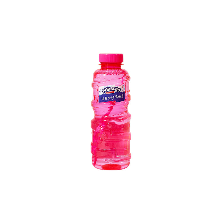 Fubbles | Bubble Solution 16oz in bright pink bottle with thick, non-toxic formula for endless bubble fun.