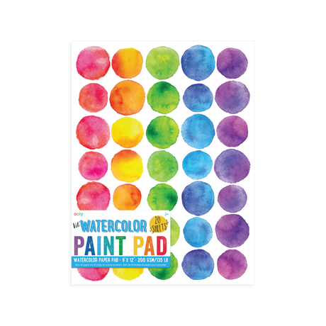 Watercolor Paint Pad with 20 heavyweight 9 x 12 inch sheets, perfect for watercolors and mixed media art.