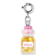 Wishes Bottle Charm with glitter stars and pink top, perfect for customizing CHARM IT! bracelets and necklaces.