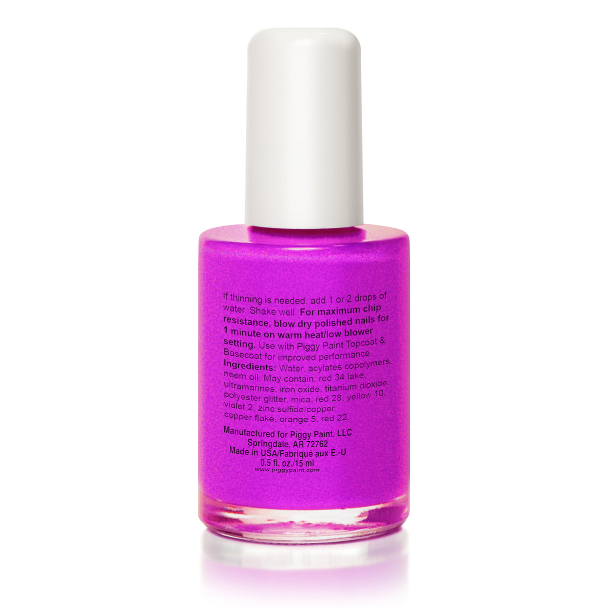 Nail Polish Groovy Grape neon purple shimmer polish in a 0.5 fl. oz. bottle with a white cap, glossy finish.