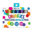 Chunkies Paint Sticks Metallic pack of 6 colorful, quick drying, easy to use metallic paint sticks for kids age 3 and up.