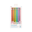 Noted Extra Thick Graphite Mechanical Pencils set with six colorful barrels and inspiring messages for writing and sketching.